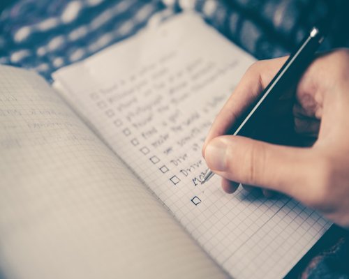 Daily checklist items represented by lifestyle elements