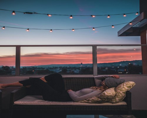Person resting comfortably showing a relaxed lifestyle